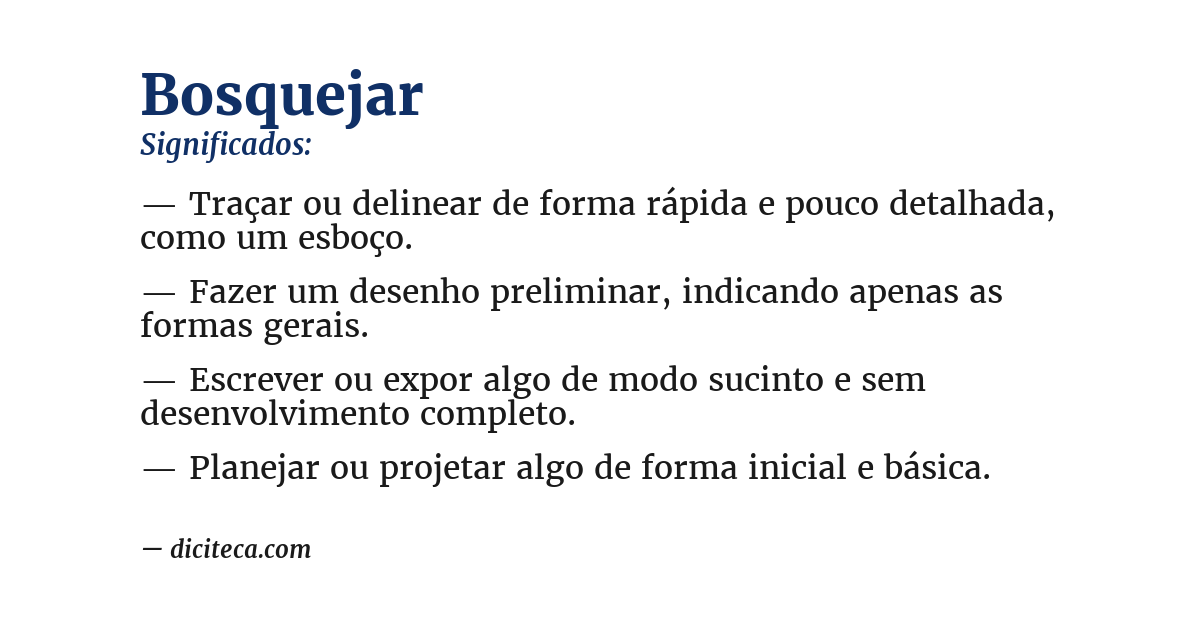 Significado de bosquejar