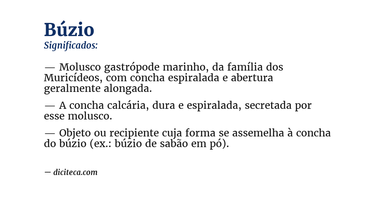 Significado de búzio