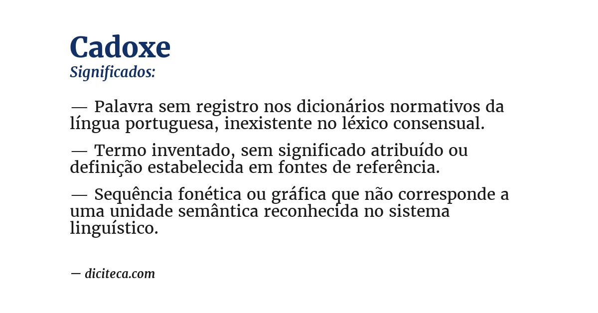 Significado de cadoxe