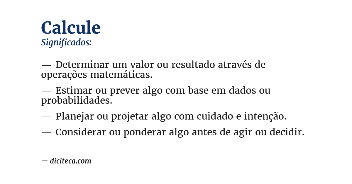 Significado de calcule