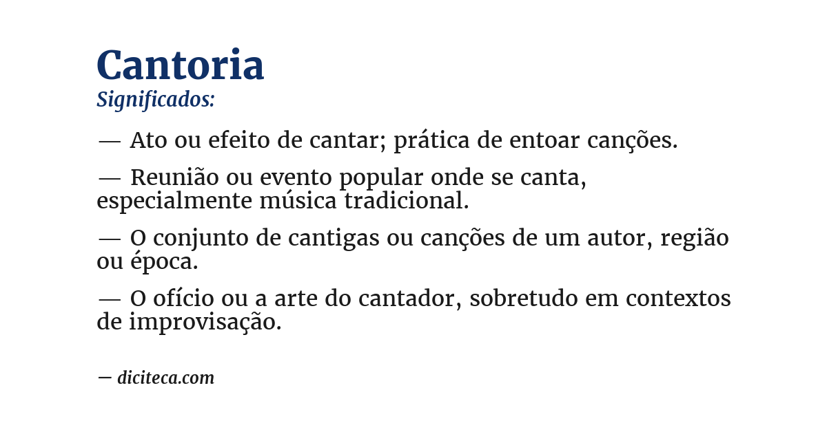 Significado de cantoria