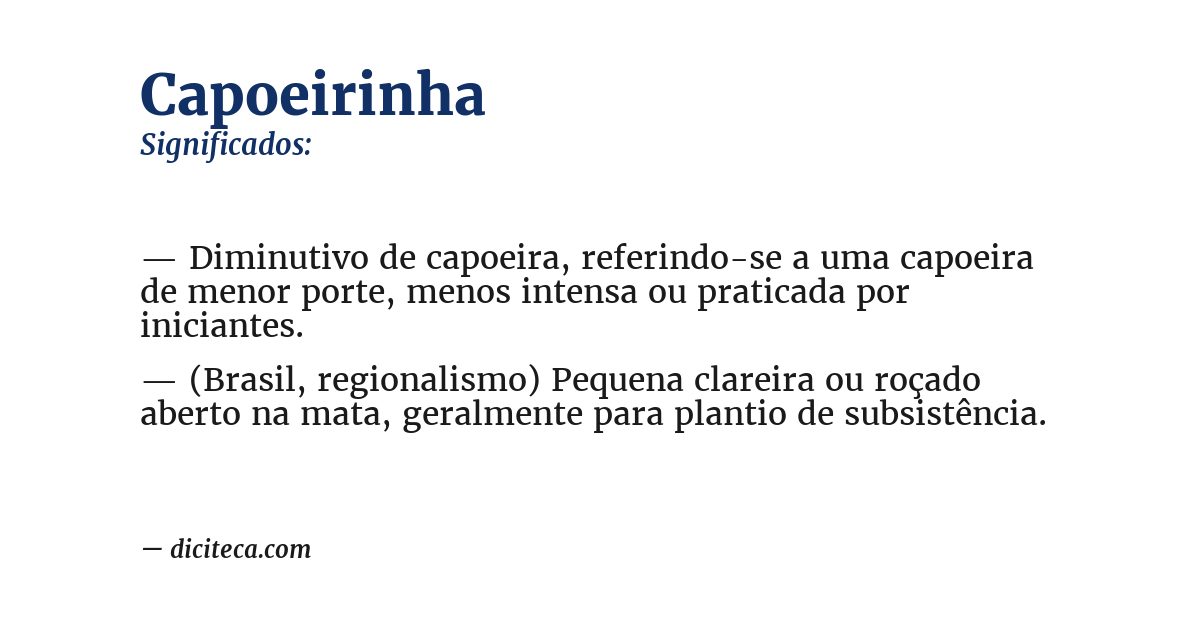 Significado de capoeirinha