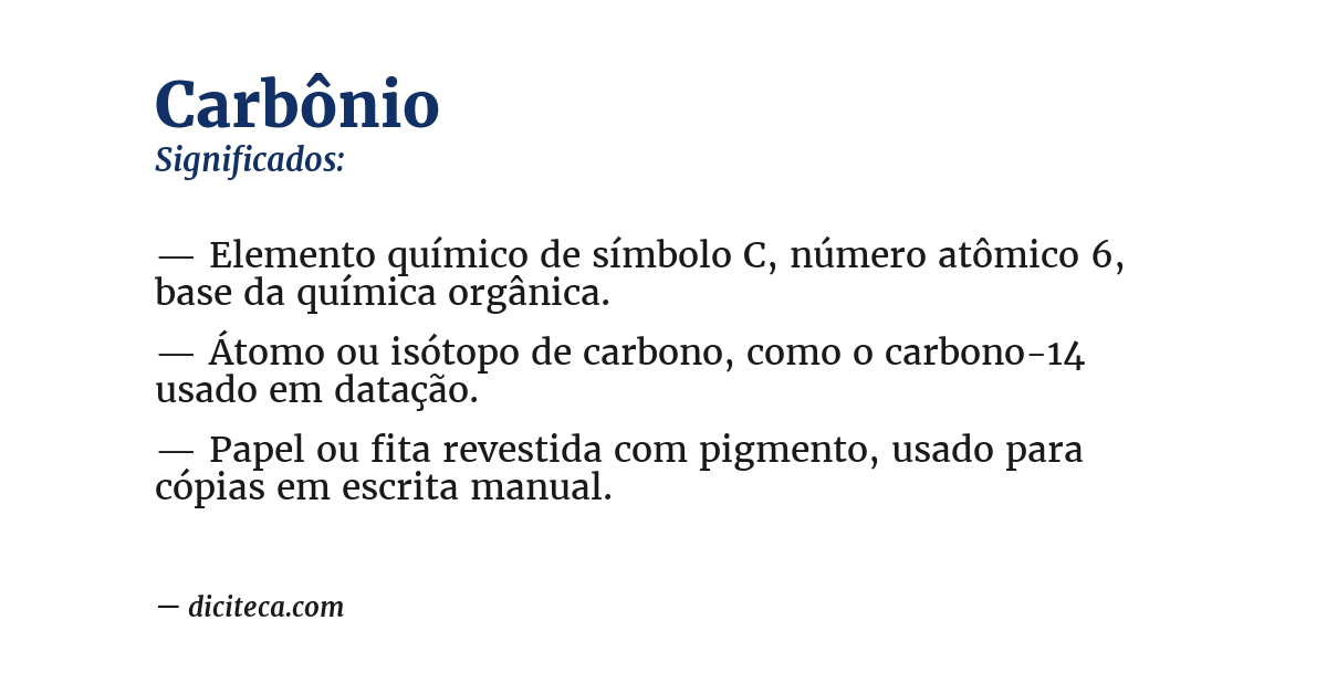 Significado de carbônio