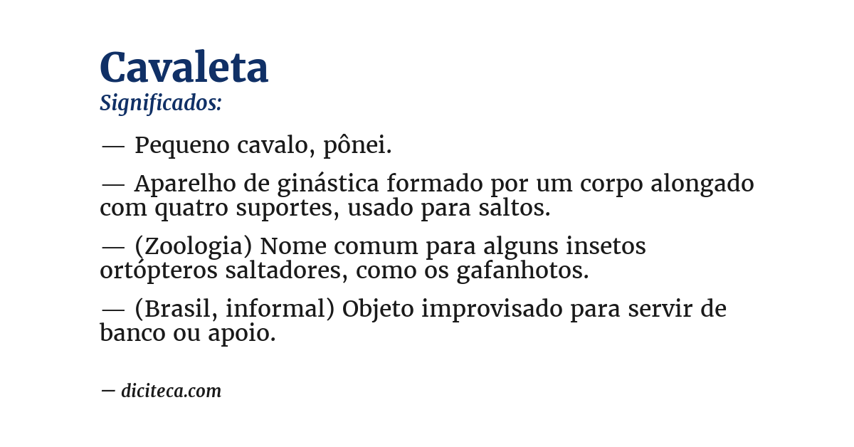 Significado de cavaleta
