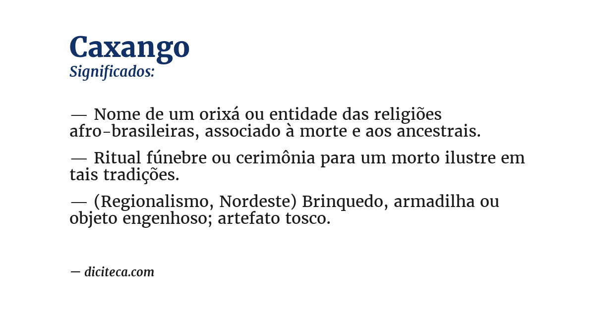 Significado de caxango