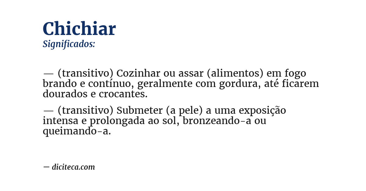 Significado de chichiar