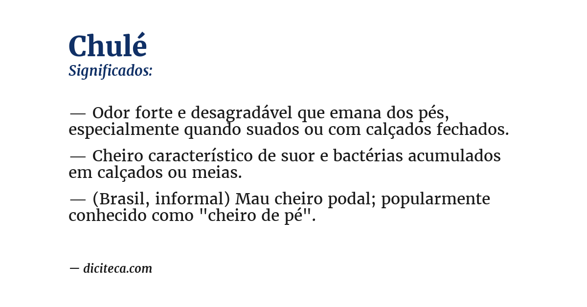 Significado de chulé