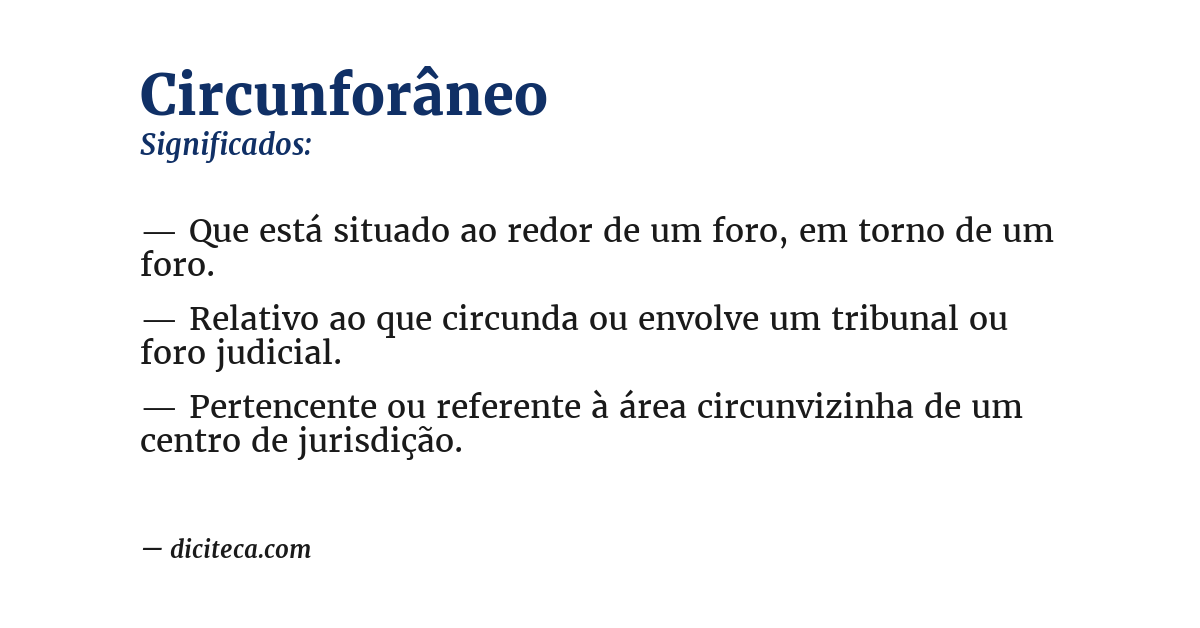 Significado de circunforâneo