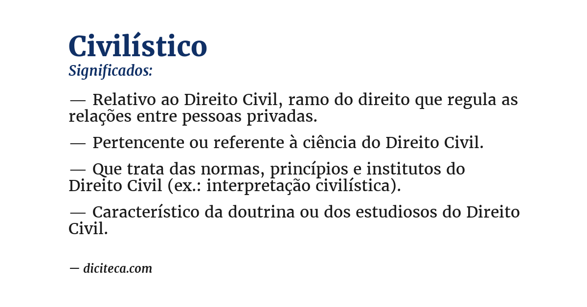 Significado de civilístico