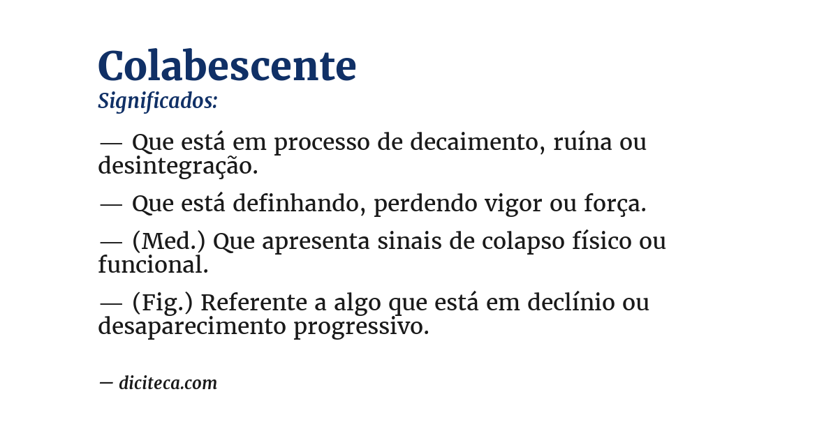 Significado de colabescente
