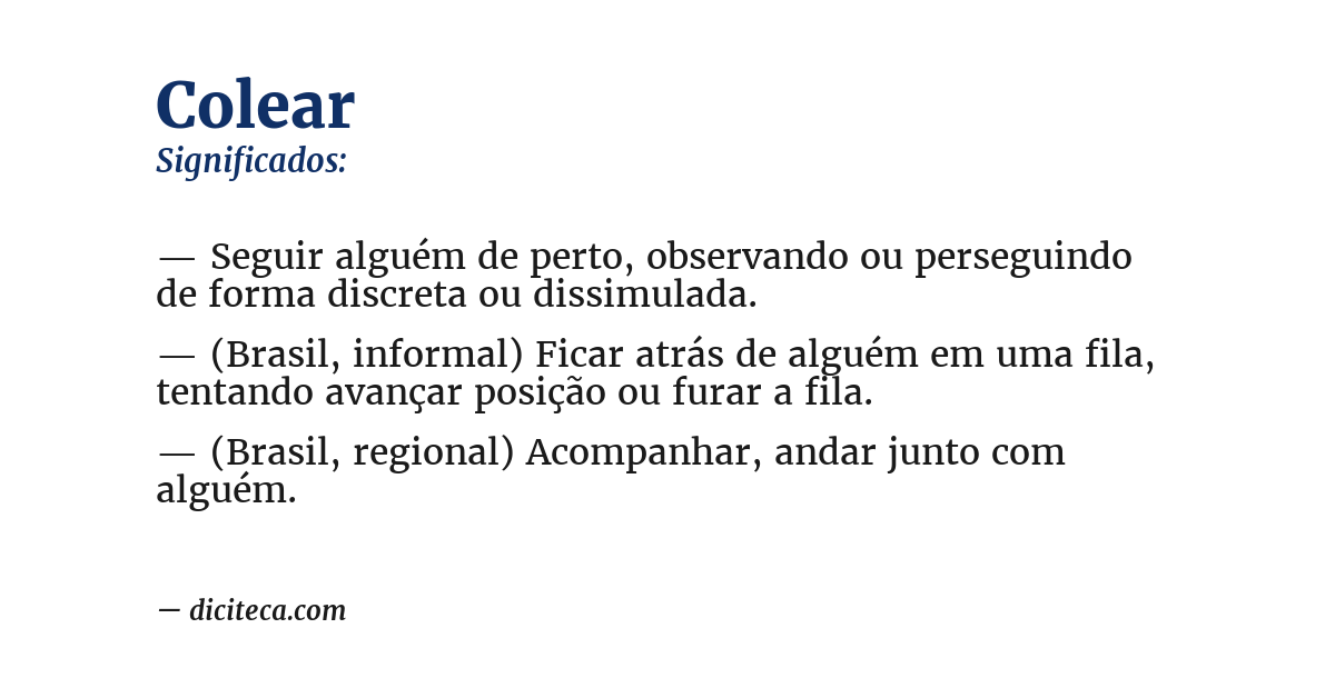 Significado de colear