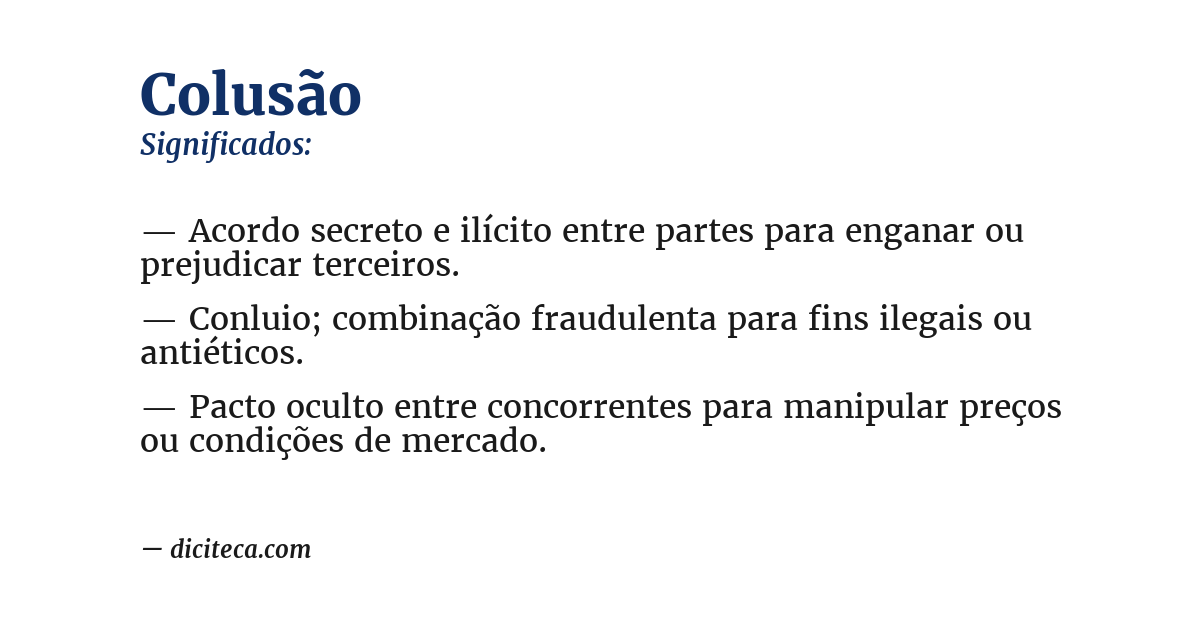 Significado de colusão