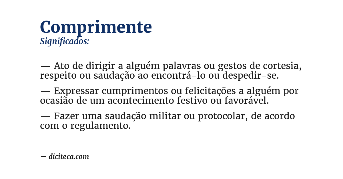 Significado de comprimente