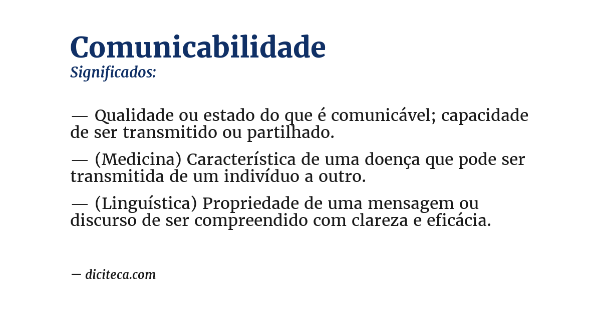Significado de comunicabilidade