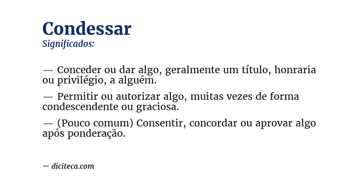 Significado de condessar