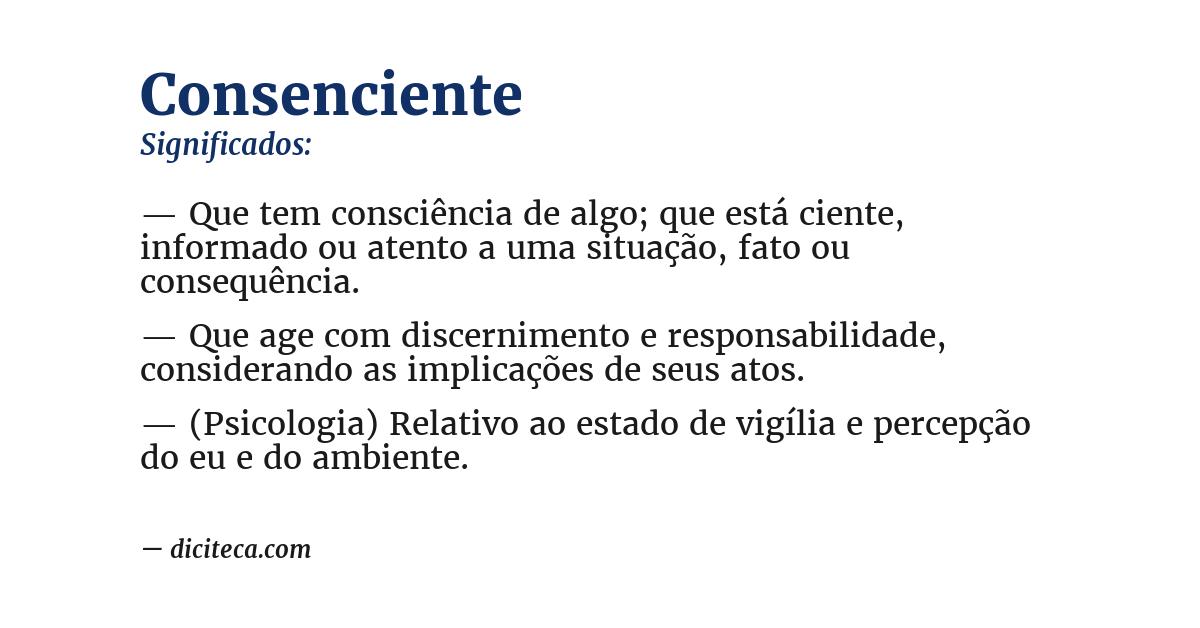 Significado de consenciente