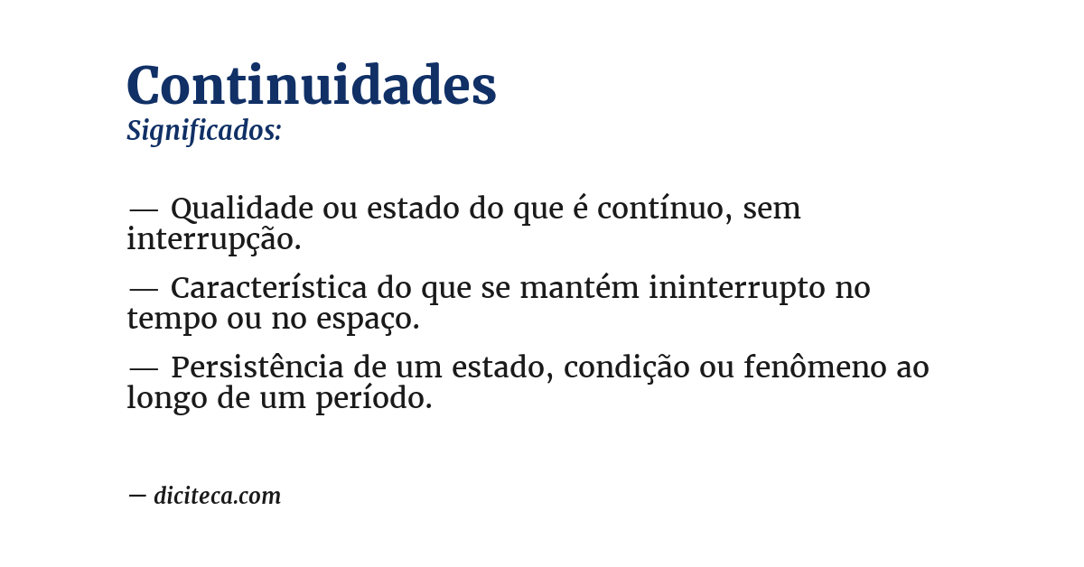 Significado de continuidades