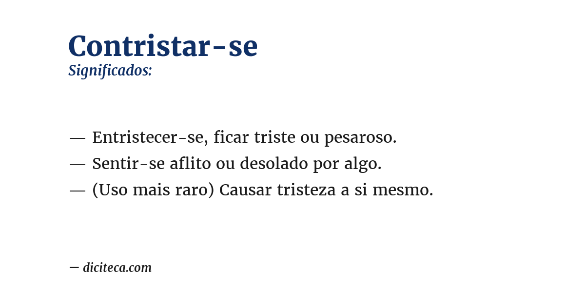 Significado de contristar-se