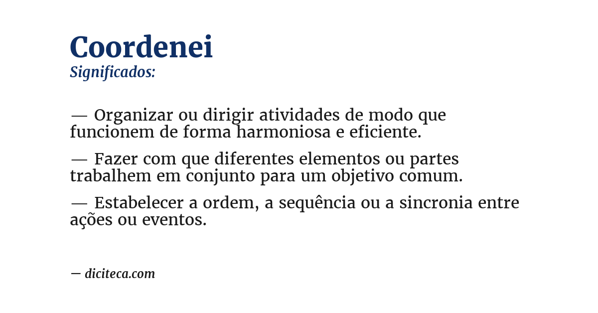 Significado de coordenei