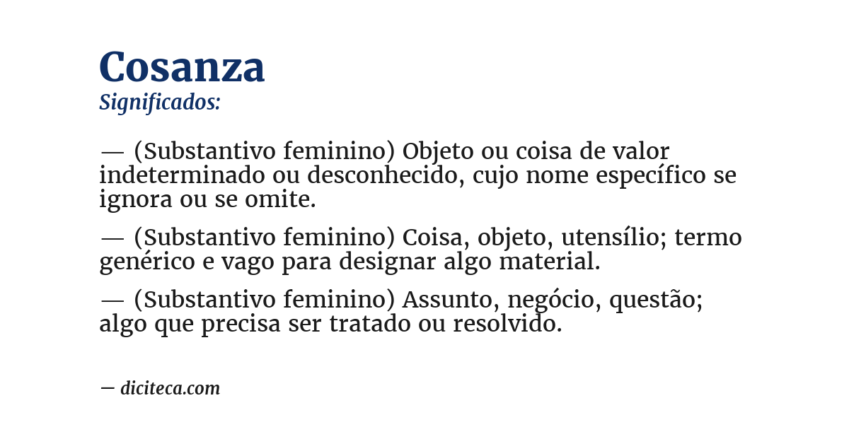 Significado de cosanza