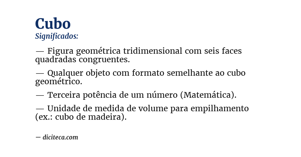 Significado de cubo