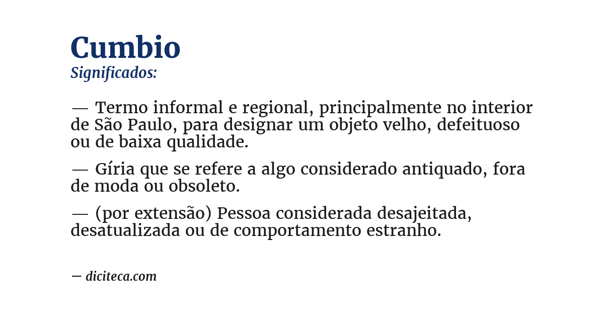 Significado de cumbio