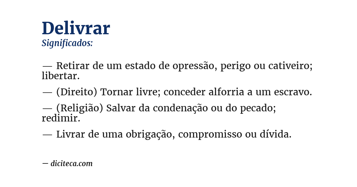 Significado de delivrar