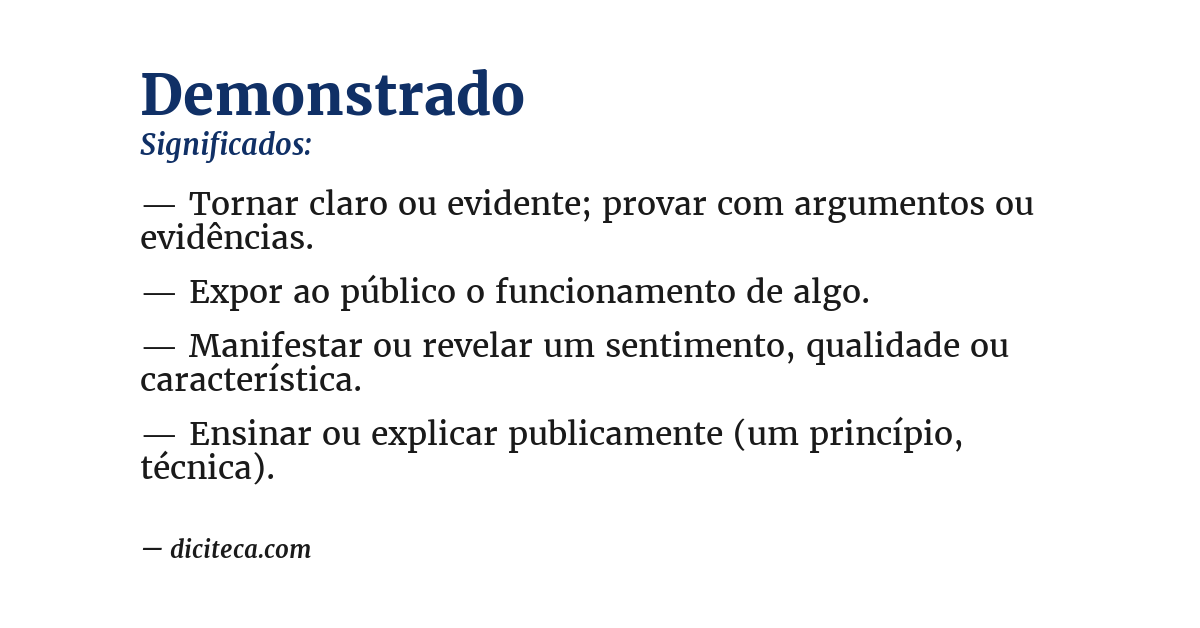 Significado de demonstrado