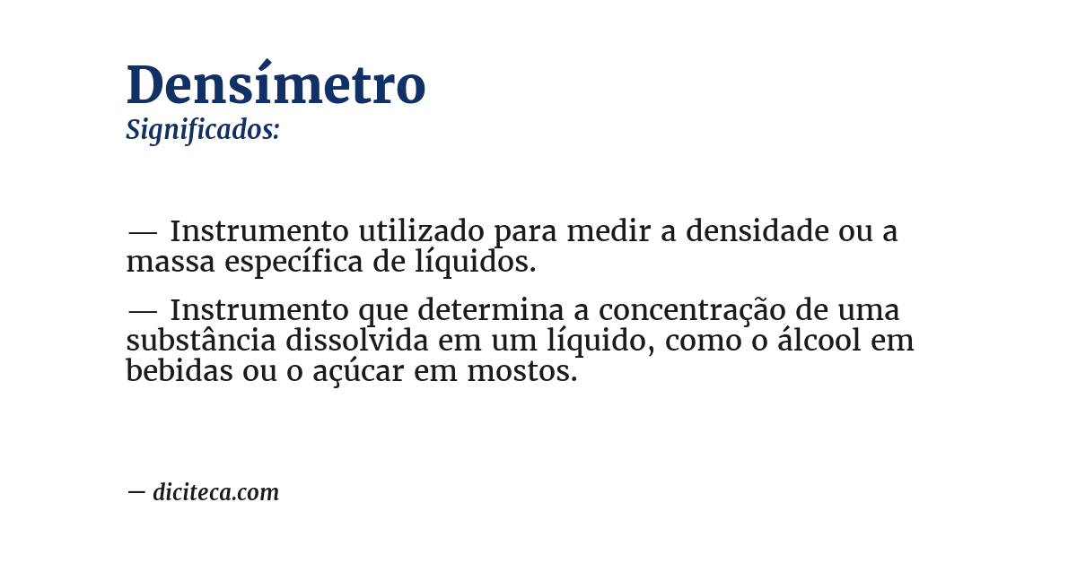 Significado de densímetro