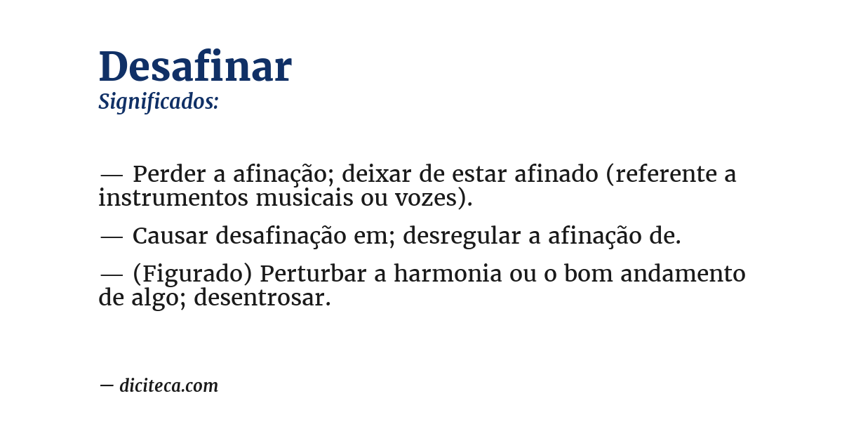 Significado de desafinar