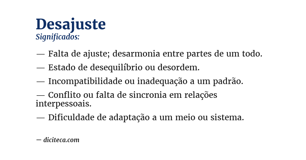 Significado de desajuste
