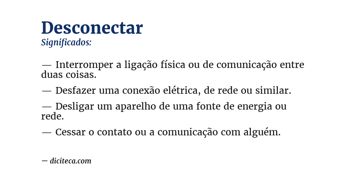 Significado de desconectar