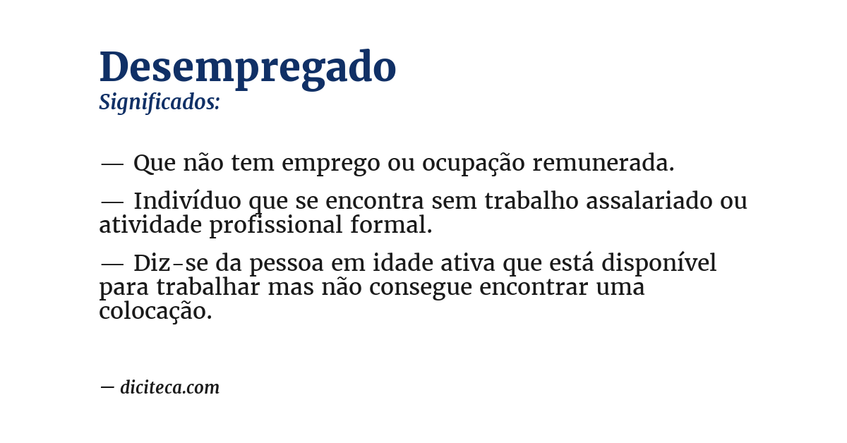 Significado de desempregado