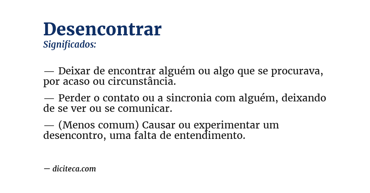 Significado de desencontrar