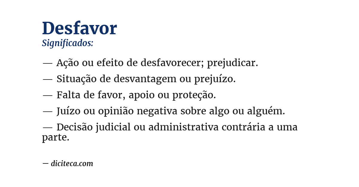 Significado de desfavor