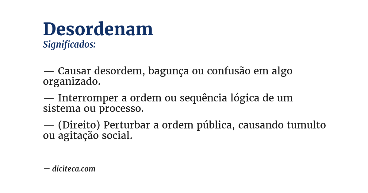 Significado de desordenam