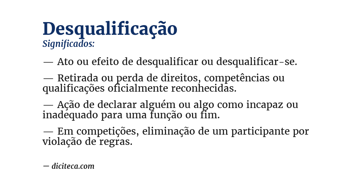 Significado de desqualificação