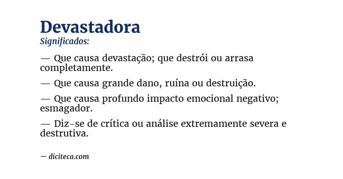 Significado de devastadora