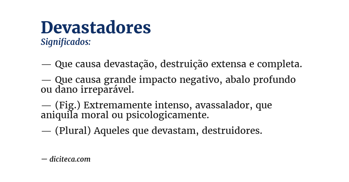 Significado de devastadores