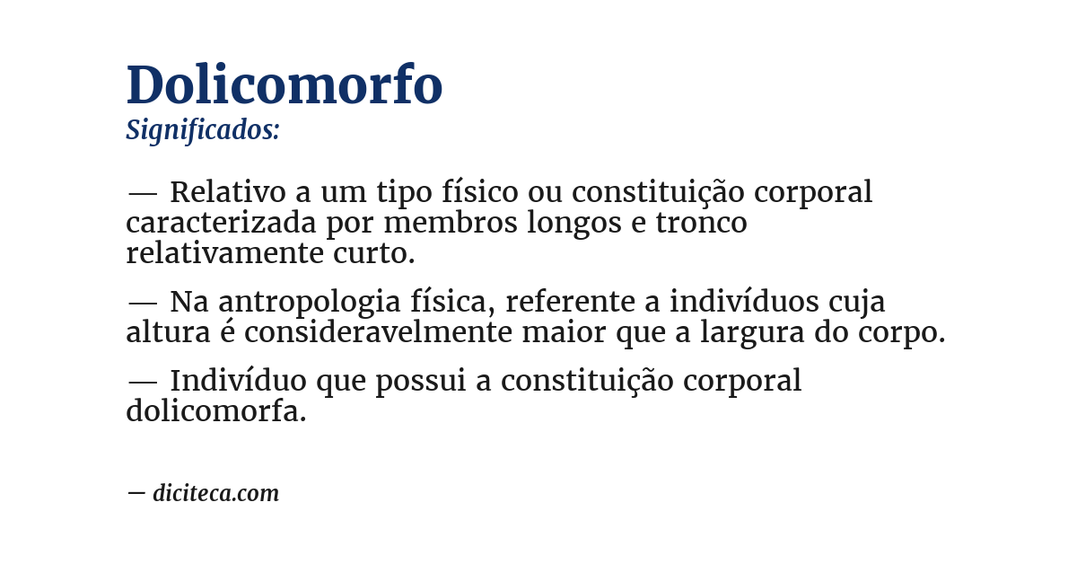 Significado de dolicomorfo