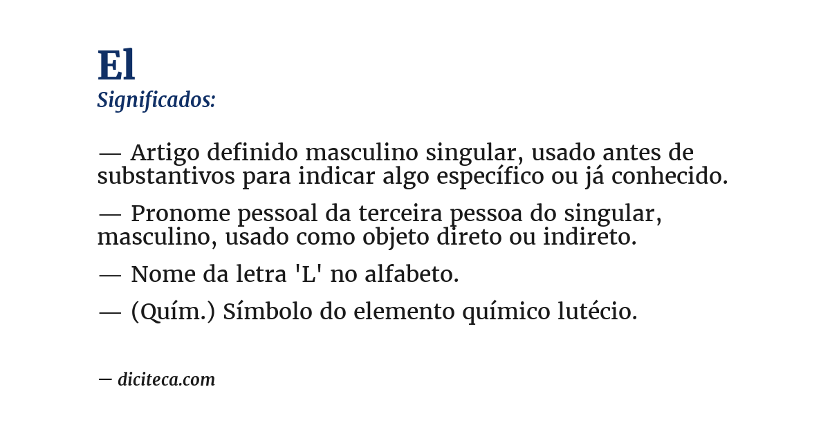 Significado de el