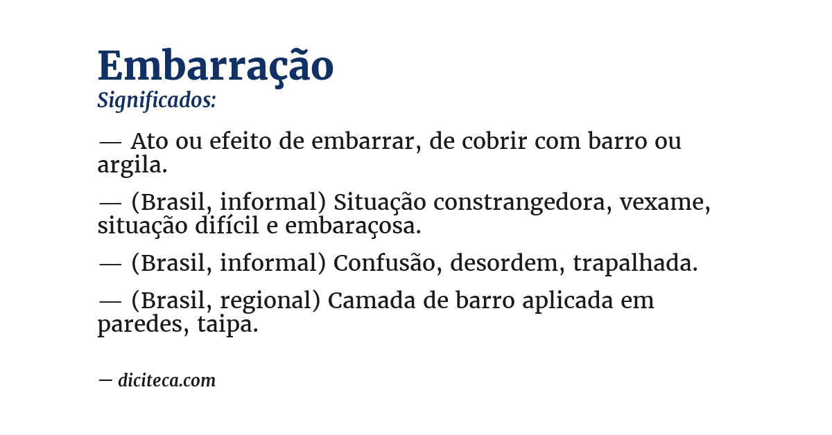 Significado de embarração