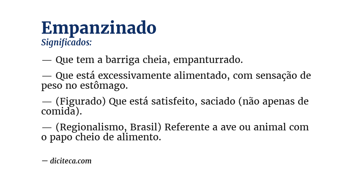 Significado de empanzinado