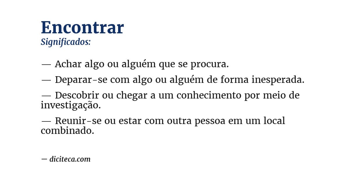 Significado de encontrar