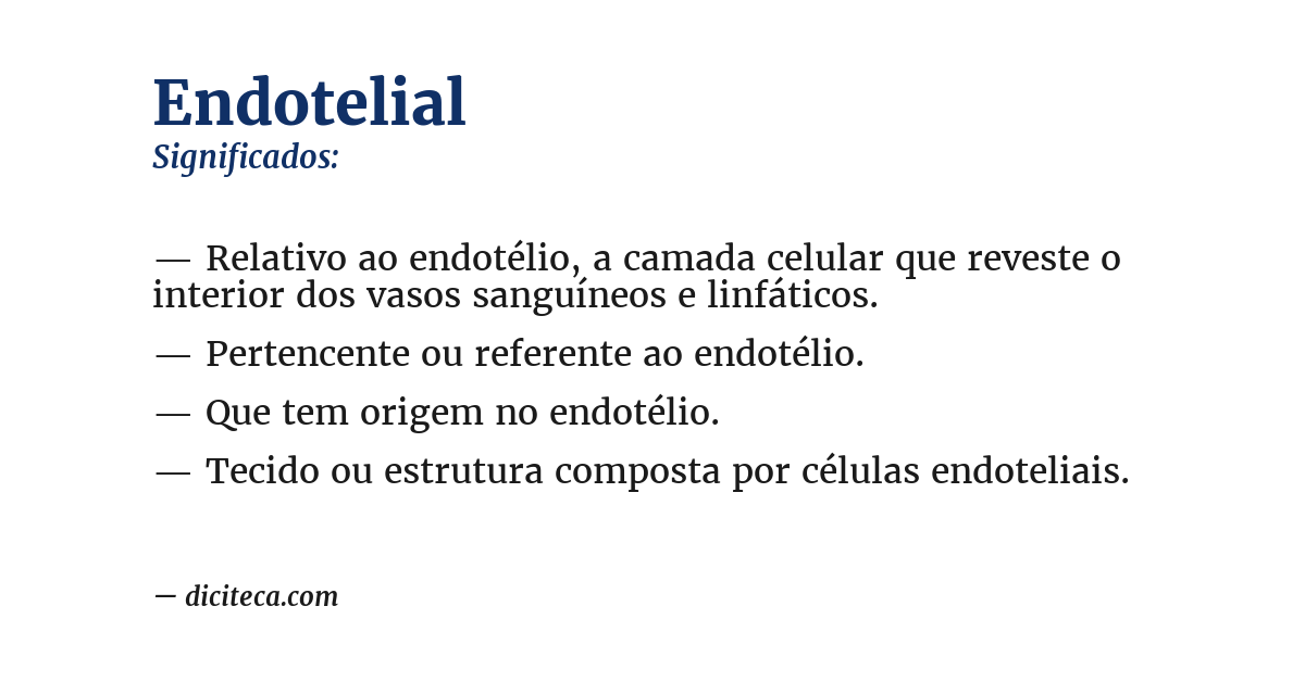 Significado de endotelial