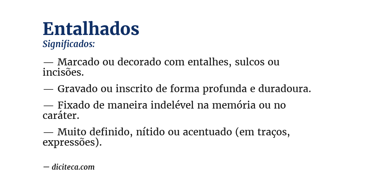 Significado de entalhados