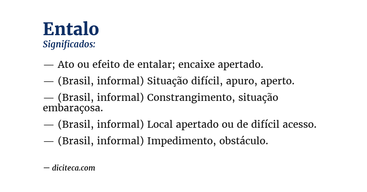 Significado de entalo
