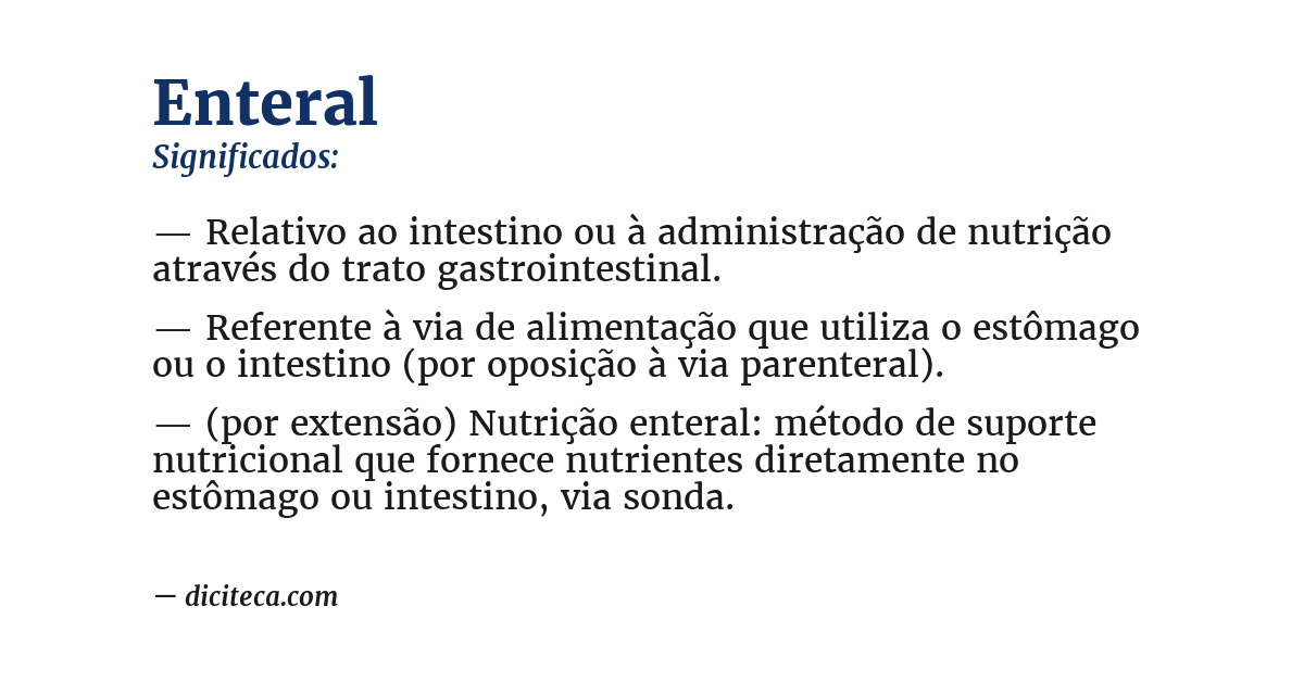 Significado de enteral