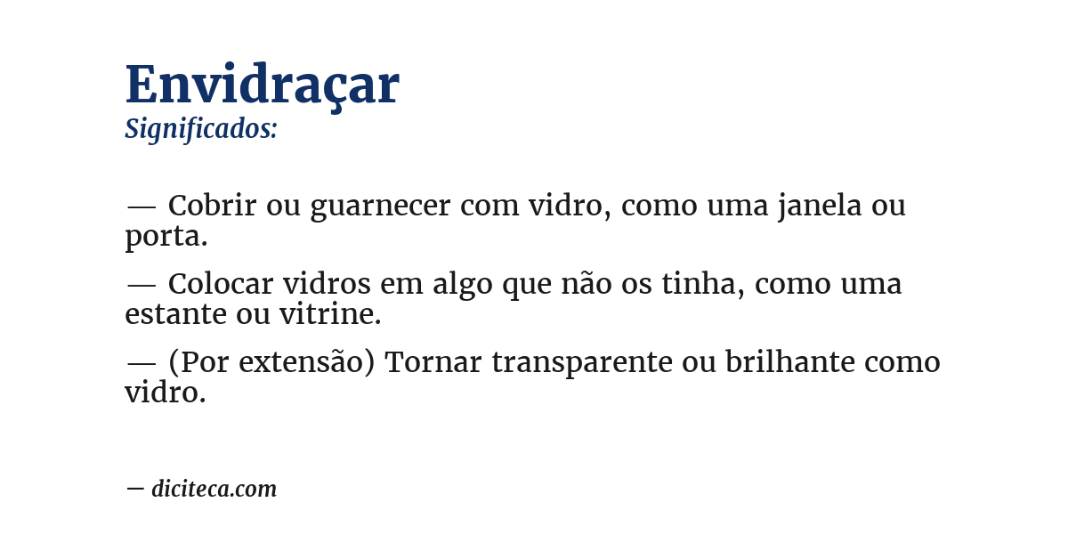 Significado de envidraçar
