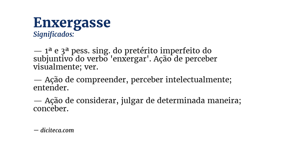 Significado de enxergasse